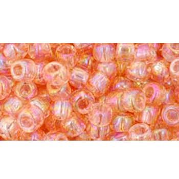 Japanese Toho Seed Beads Tube Round 6/0 Transparent-Rainbow Rosaline TR-06-169