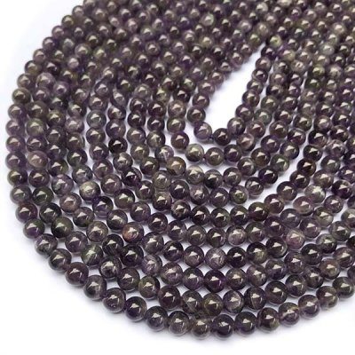 Amethyst Beads Round 6mm - 1 Strand - Grade B