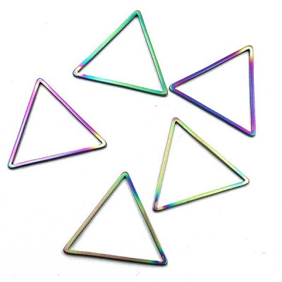 Stainless Steel Beadable Frame Triangle 20x33mm (5) Multi-Coloured