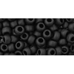 Japanese Toho Seed Beads Tube Round 6/0 Opaque-Frosted Jet TR-06-49F