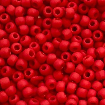 Japanese Toho Seed Beads Tube Round 11/0 Opaque-Frosted Pepper Red TR-11-45F
