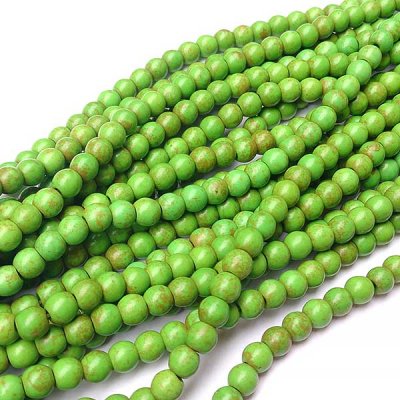 Howlite (Synthetic) Beads Round 6mm (65) Green