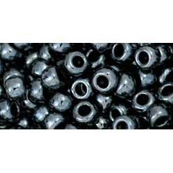 Japanese Toho Seed Beads Tube Round 6/0 Metallic Hematite TR-06-81