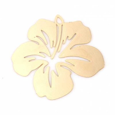 Cast Metal Charm Flower Hibiscus 21x19mm Thin (10) Gold