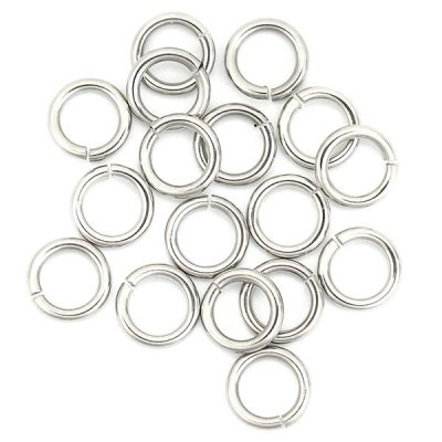 Jump Rings Surgical Stainless Steel 9x1.5mm (100) Dark Silver