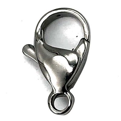 C&T Lobster Clasp Surgical Stainless Steel 15x9x4mm (10) Dark Silver