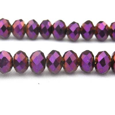 Imperial Crystal Bead Rondelle 4x6mm (85) Metallic Electroplate  Purple