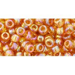 Japanese Toho Seed Beads Tube Round 6/0 Transparent-Rainbow Topaz TR-06-162C