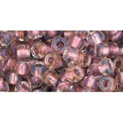 Japanese Toho Seed Beads Tube Round 6/0 Inside-Color Crystal/Rose Gold-Lined TR-06-267