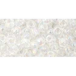 Japanese Toho Seed Beads Tube Round 6/0 Transparent-Rainbow Crystal TR-06-161