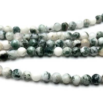 Agate Tree Beads Round 6mm - 1 Strand