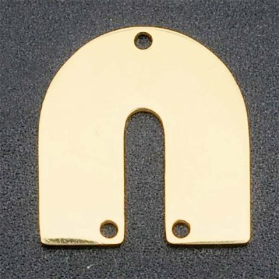 Stainless Steel Charm Connector Arch U-Shape 15x16mm (2) Gold Plated