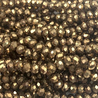 Imperial Crystal Bead Rondelle 3x4mm (120) Metallic Electroplated Bronze