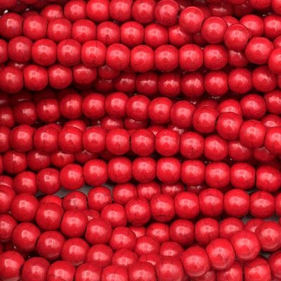 Howlite (Synthetic) Beads Round 6mm (65) Red
