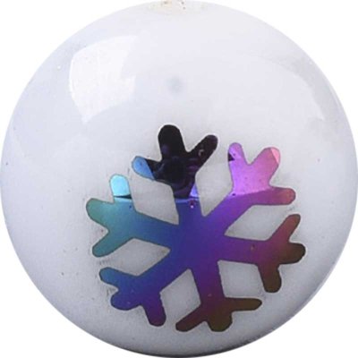 Glass Beads Round Christmas Snowflake 10mm (10) Metallic Rainbow