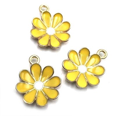 Cast Metal Charm Flower Concave 19x16mm (10) Yellow Gold