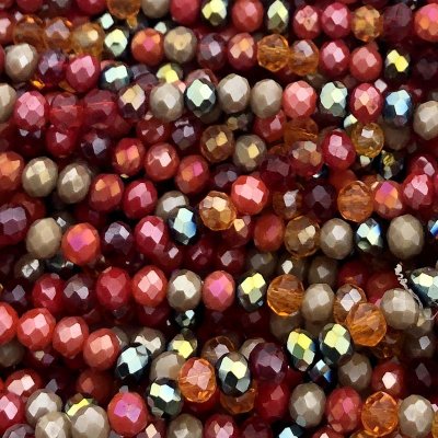 Imperial Crystal Bead Rondelle 3x4mm (130) Red Mix