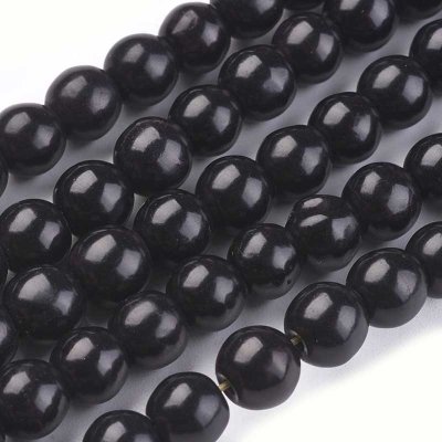 Howlite Reconstituted Beads Round 8mm (50) Black