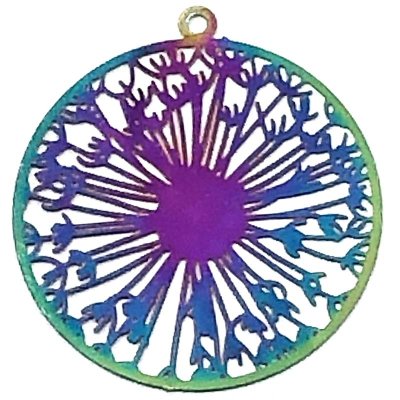 Stainless Steel 201 Charm Dandelion 27x25mm (2) Multi-color