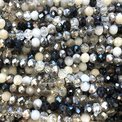 Imperial Crystal Bead Rondelle 4x6mm (95) Electroplated Mix Black