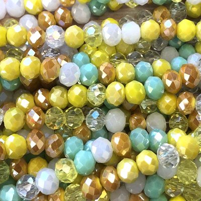 Imperial Crystal Bead Rondelle 4x6mm (95) Electroplated Mix Yellow