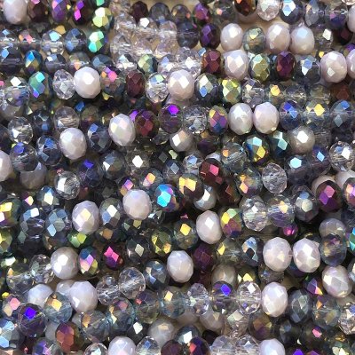 Imperial Crystal Bead Rondelle 4x6mm (95) Electroplated Mix Purple