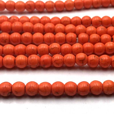Howlite (Synthetic) Beads Round 6mm (65) Orange