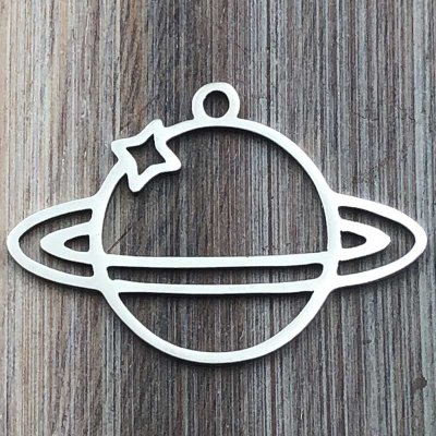 Stainless Steel Charm Planet 02 17x25mm (1) Original