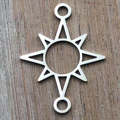 Stainless Steel Charm /Connector Star Style 01 16x21mm (1) Original