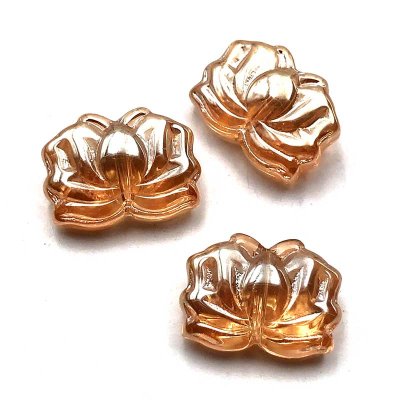 Glass Beads Lotus Flower 10x14mm (60) Pearl Luster Brown