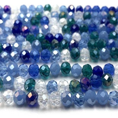 Imperial Crystal Bead Rondelle 6x8mm (68) Electroplate Mix Sapphire