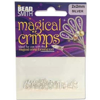 Magical Crimp Beads Tube 2x2mm (100) Silver
