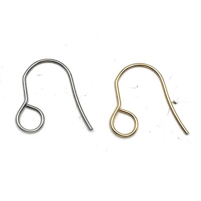 Ear Wire Hook Plain Large Loop 316 Surgical Stainless Steel - 100 Pieces - Mix