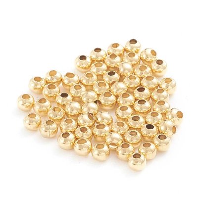 Spacer Beads Round 304 Stainless Steel 2mm (500) Gold