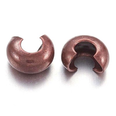 Crimp Cover Beads Brass 4mm (100) Red Copper