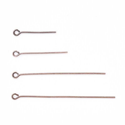 Eye Pins Brass Box Four Sizes 20mm to 50mm (600) Red Copper