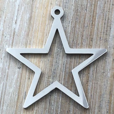 Stainless Steel Charm Star 05 Outline 26x25mm (1) 304 Original