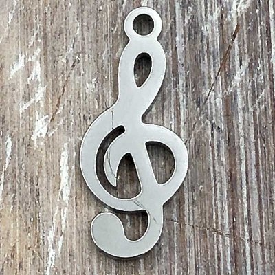 Stainless Steel Charm Music G Clef 16x7mm (1) 304 Original
