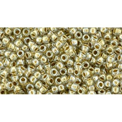 Japanese Toho Seed Beads Tube Round 15/0 Gold-Lined Crystal TR-15-989