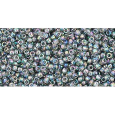 Japanese Toho Seed Beads Tube Round 15/0 Transparent-Rainbow Gray TR-15-176B