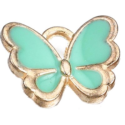 Cast Metal Charm Butterfly Small 11x13mm (10) Turquoise Gold