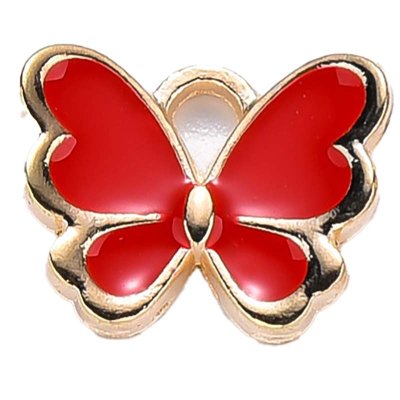 Cast Metal Charm Butterfly Small 11x13mm (10) Red Gold