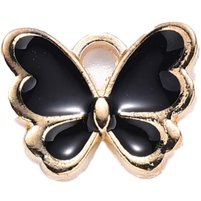 Cast Metal Charm Butterfly Small 11x13mm (10) Black Gold