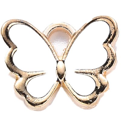 Cast Metal Charm Butterfly Small 11x13mm (10) White Gold
