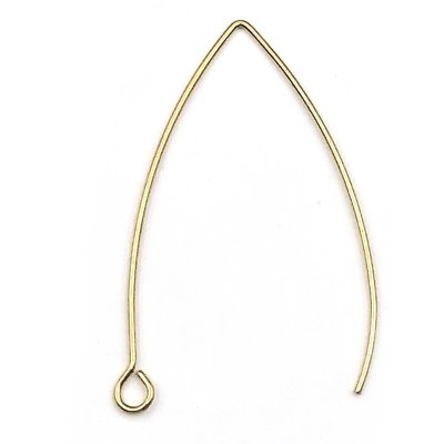 Ear Wire Hook Long Elegant 01 304 Stainless Steel 41x22mm (20) Gold