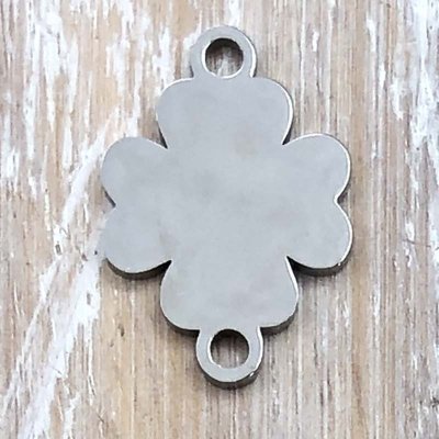 Stainless Steel Charm /Connector Clover 15x11mm (1) Original