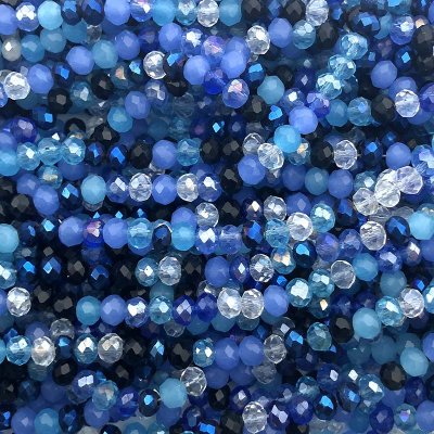 Imperial Crystal Bead Rondelle 3x4mm (130) Blue Sapphire Mix