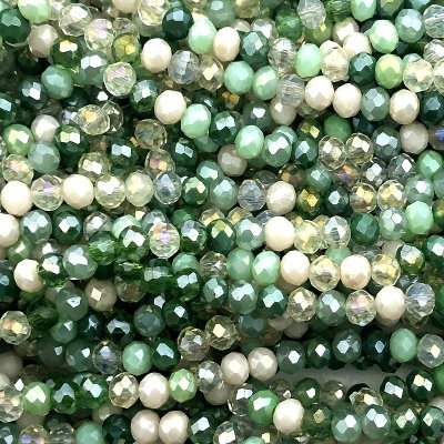 Imperial Crystal Bead Rondelle 3x4mm (130) Green Mix