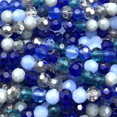 Imperial Crystal Bead Round 5.5mm (90) Electroplated Blue Mix