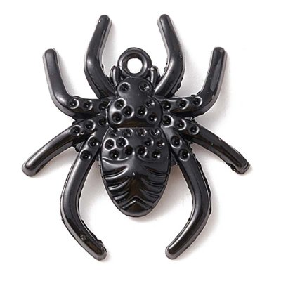 Cast Metal Charm Spider Medium 28x25mm (1) Black